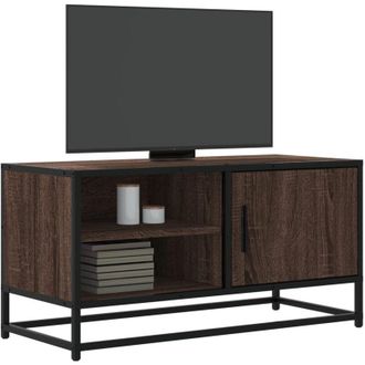 vidaXL vidaXL Mobile TV Rovere Marrone 80x34,5x40cm Legno Multistrato Metallo