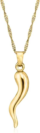 Ross-Simons 18kt Gold Over Sterling Italian Horn Pendant Necklace