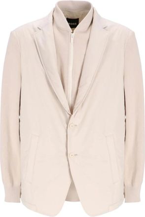 HUGO BOSS Stijlvolle Jas - Heren - Blazers - Wit - 2XL - Jassen