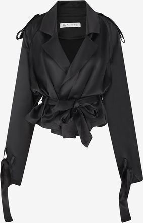 Frankie Shop Kurzer Trenchcoat aus Satin mit Fledermaus&auml;rmeln Simona