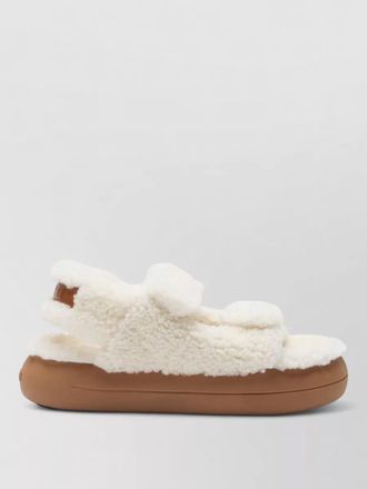 Moon Boot platform sandals double straps shearling upper