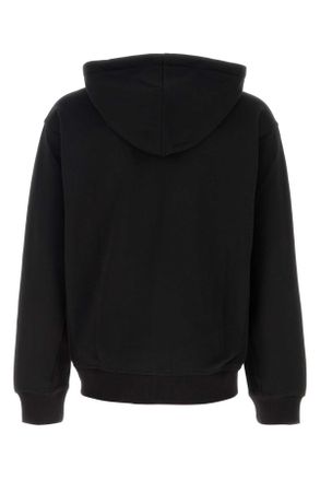 Carhartt Work in Progress Mens Black Cotton Blend Hooded American Script Jacket Exterior: Polyester Felpe