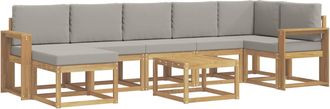 vidaXL Conjunto De Sof&aacute;s De Exterior 8 Uds. Blanco Y Gris Claro Vidaxl