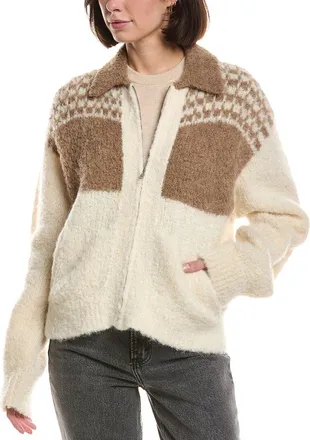 Mother Mother The Zip Raquette Alpaca-Blend Cardigan