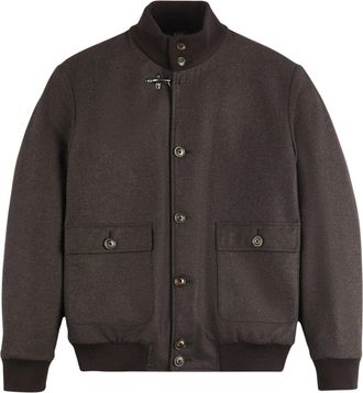 Fay Water-Repellent Wool Carded Flannel Bomber Jacket