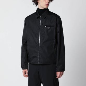 Prada Black Re-Nylon zip-up jacket