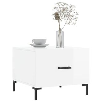 Berkfield Home Decorative Coffee Tables 2pcs High Gloss White 50x50x40 cm Engine | Size: 50 x 50 x 40 cm