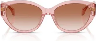 Versace 56mm Gradient Oval Sunglasses in Peach Transparent/Pink at Nordstrom