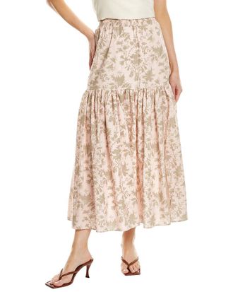 Elie Tahari Smocked Midi Skirt