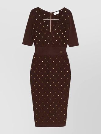 Elisabetta Franchi dress v neckline fitted waist knee length