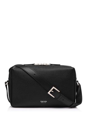 Tom Ford GRAIN LEATHER T LINE CAMREA BAG Size: OS, colour: BLACK
