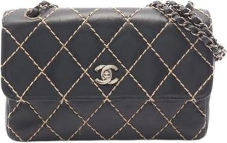 Chanel Pre-owned Wild Stitch Lambskin Shoulder Bag - Dames - Vintage Schoudertas - Zwart - ONE Size - Leer - Vintage