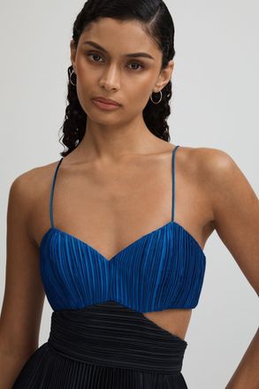 AMUR Womens Navy Blue Cut Out Maxi Dress, Size: 6