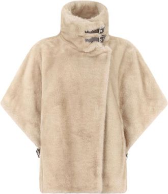 Pinko Comodino Cape Coat - Dames - Jassen - Beige - XS - Polyester - Jassen