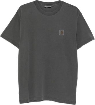 Carhartt Work in Progress Katoenen T-shirt met korte mouwen en logo - Heren - T-shirts - Zwart - XL - Katoen - Tops
