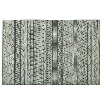 Beliani Beliani - Alfombra Negra Y Gris De Poli&eacute;ster 140 X 230 Cm Pelo Corto Patr&oacute;n Geom&eacute;trico Keban