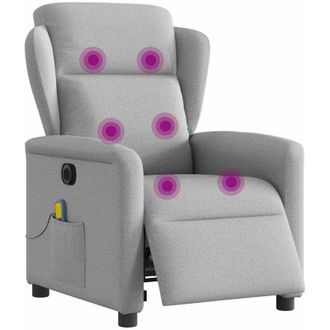 vidaXL Vidaxl - Sill&oacute;n Reclinable De Masaje El&eacute;ctrico Tela Gris Nube