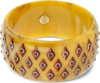 Mark Davis 18K yellow gold Garnet Bakelite bangle