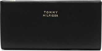Tommy Hilfiger logo-plaque leather wallet - women - Lambskin - One Size - Black