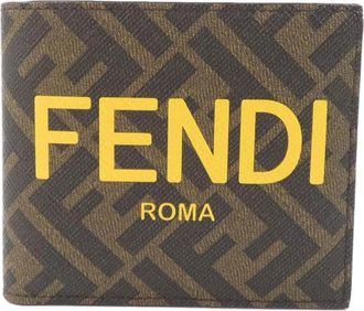 Fendi Brown Coated Canvas Bill Wallet (Bi-Fold) (Pre-Owned)