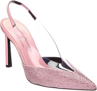 Sergio Rossi Evangelie 95 Satin & Vinyl Slingback Pump