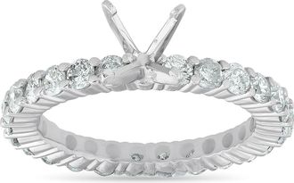 Pompeii3 1 1/2ct Diamond Eternity Mount Engagement Ring Setting 14k White Gold Size Selectable
