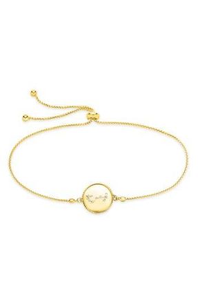 Sterling Forever Sterling Silver Constellation Disk Bolo Bracelet in Gold- Scorpio at Nordstrom Rack
