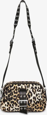Ganni Mixed Leopard Print Nylon Camera Bag