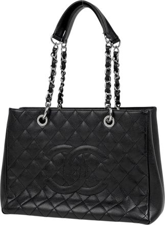 Chanel Matelasse Black Grained Calfskin Tote Bag (Pre-Owned)