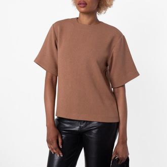 Anine Bing Ladies Brown Maddie Crepe Blouse, Size X-Small