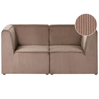 Beliani Sof&aacute; Modular Moderno 2 Plazas De Pana Dos Piezas Esquineras Seccionales Beige Arena Lemvig