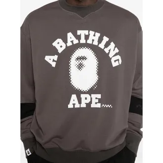 A Bathing Ape Logo-Print Crewneck Sweatshirt - Grey