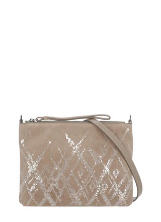 PANICALE Rectangular Leather Pochette With Sequins Detailing