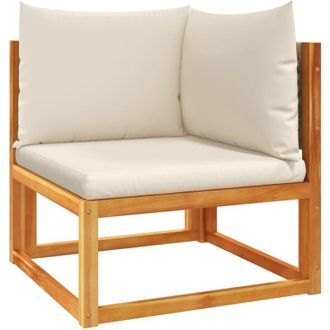 vidaXL Vidaxl - Sof&aacute; Esquinero De Jard&iacute;n Con Cojines De Madera De Acacia Y Rat&aacute;n