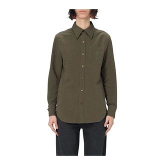 Saint Laurent Dames, Blouses & Shirts, Groen, Maat: L Katoen