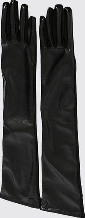 Elisabetta Franchi Guanti in pelle sintetica con monogramma applicato