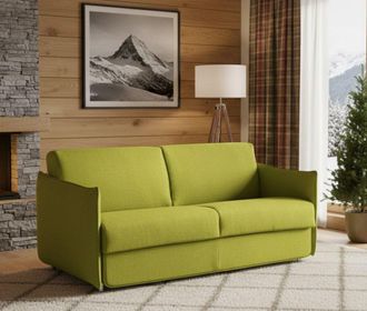 Dmora Sof&aacute; Fijo 2 Plazas Polissena, Sof&aacute; Lineal Para Sal&oacute;n, Acolchado, Desenfundable, Calidad 100% Made In Italy, 160x95 H90 Cm, Verde - Dmora