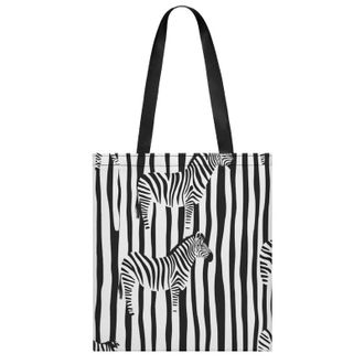 Generic Black And White Stripes Zebra Pattern Womens Tote Casual Shopping Bag Lightweight Shoulder Bags Hobos Handbag for Work Travel Daily 35x40cm