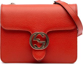 Gucci Pre-owned Womens Interlocking Flap Bag - Red Leather - One Size