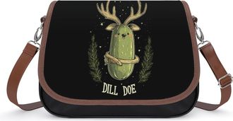 Generic Dill Doe Funny Pickle Small Womens Crossbody Bags Shoulder Handbag with Adjustable Strap for Travel