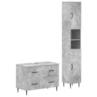 vidaXL Juego De Gabinete De Ba&ntilde;o De 2 Piezas Haarlem Gris Hormig&oacute;n Vidaxl