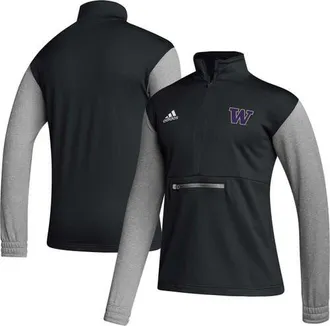 adidas Mens adidas Black Washington Huskies Sideline AEROREADY Half-Zip Top at Nordstrom, Size Medium