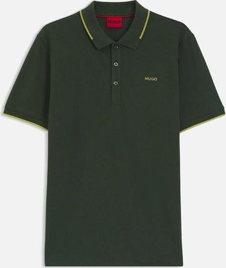 HUGO BOSS Mens Dinoso222 Printed Logo Polo Shirt - Green - Size: 44