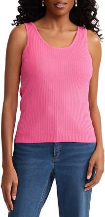 Jones New York Scoop Neck Rib Sweater Tank in Dutch Pink at Nordstrom, Size X-Small