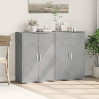 Berkfield Home Sideboards 2 pcs Concrete Grey 60x31x84 cm Engineered Wood | Size: 60 x 31 x 84 cm