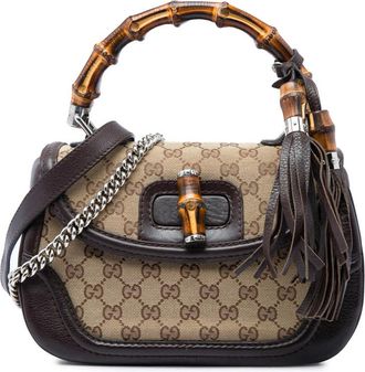 Gucci Pre-owned Gucci Medium GG Canvas New Bamboo Top Handle Bag Ladies SCZ896UQYW96D6XX