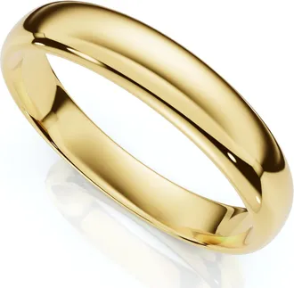 Pompeii3 4mm Dome High Polished Wedding Band 10K Yellow Gold Size Selectable