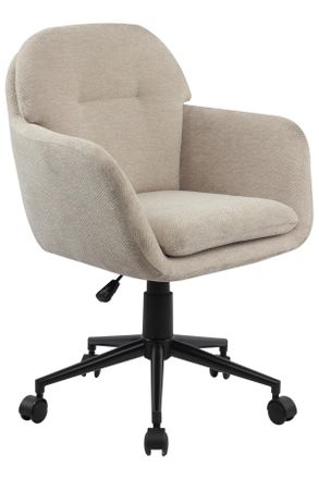 MID.YOU Mid.you Drehstuhl, Beige, Metall, Kunststoff, Textil, Drehkreuz, 55x85-95x60 cm, inklusive Armlehnen, B&uuml;rom&ouml;bel, B&uuml;rost&uuml;hle, Drehst&uuml;hle