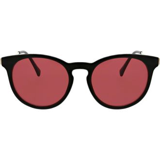 BCBGeneration 52mm Round Keyhole Sunglasses in Shiny Black at Nordstrom Rack