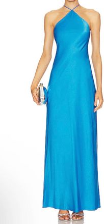 Line & Dot Seaside Midi Dress In Cerulean